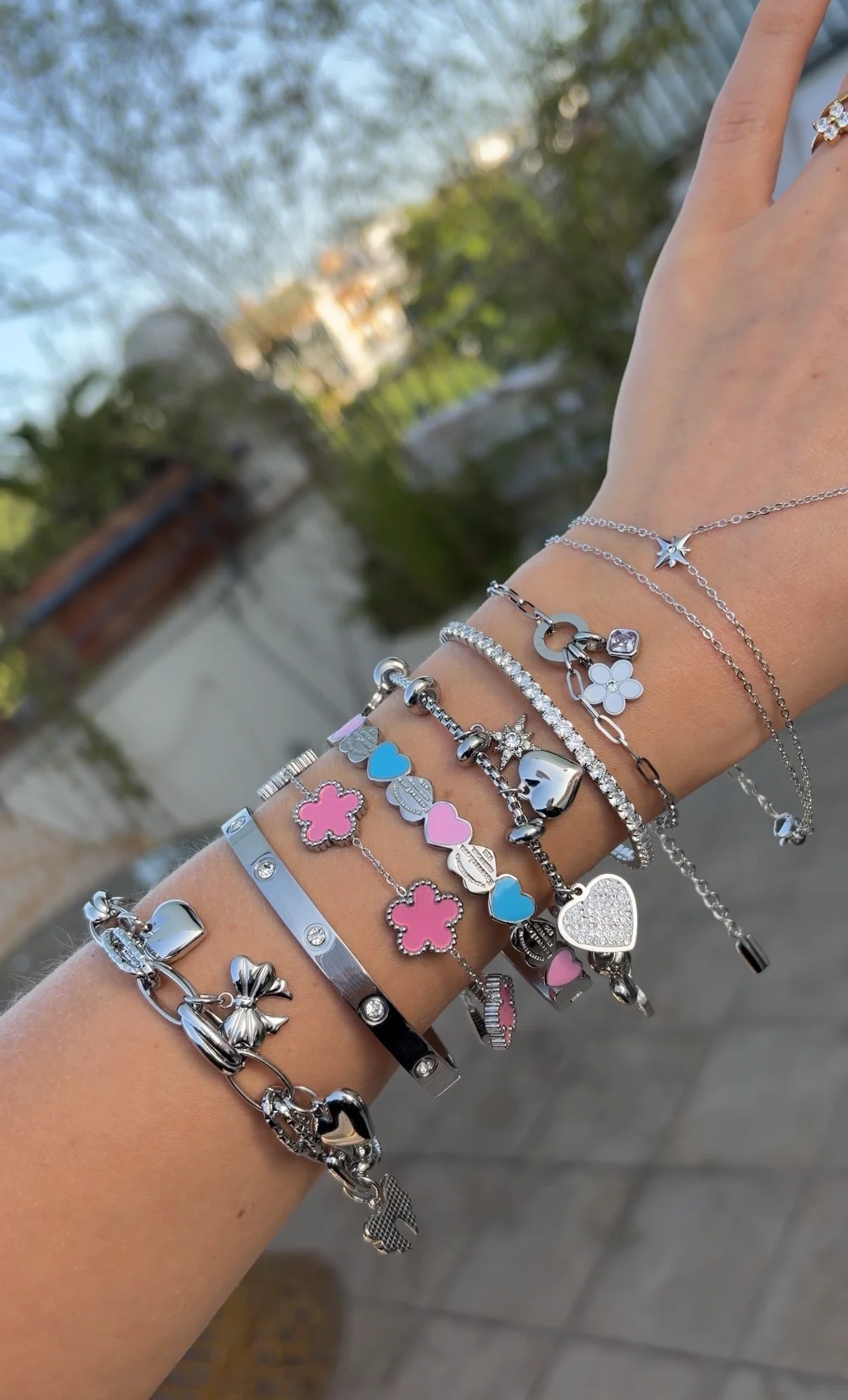 Silver Crowded Charm Bracelet - Image 7