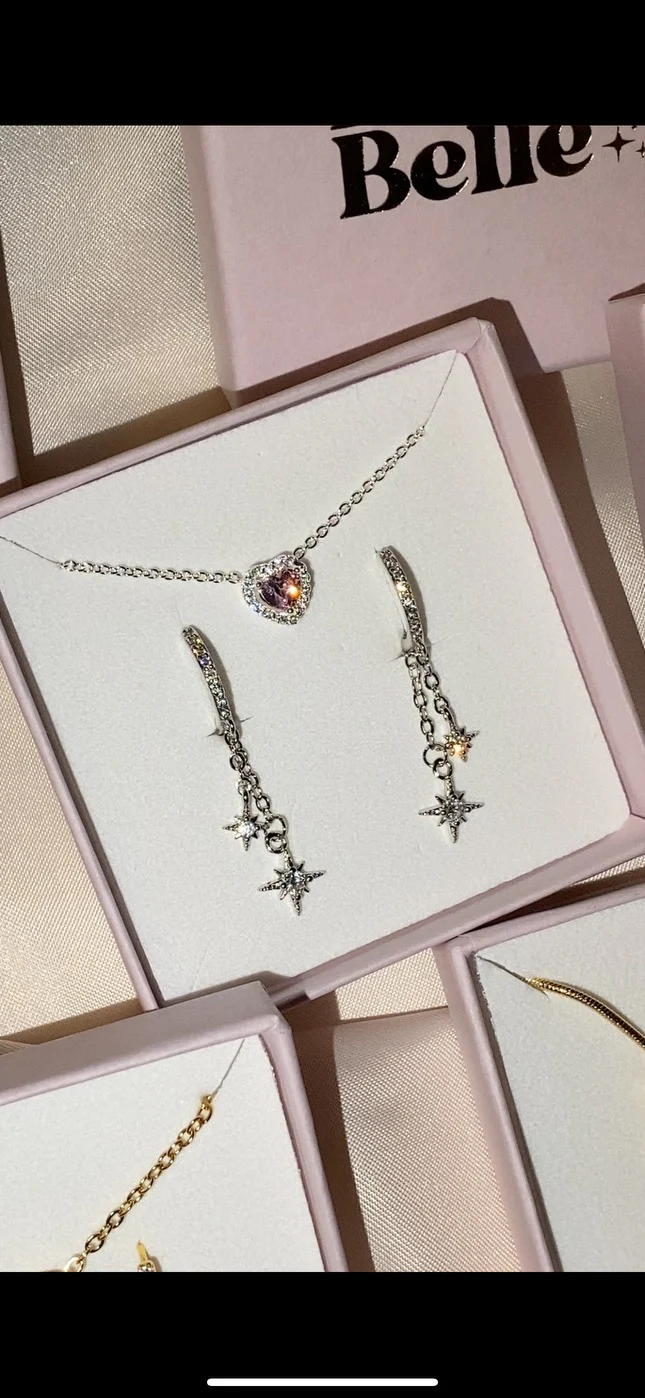 Silver Pink Dreamy Heart Necklace - Image 4