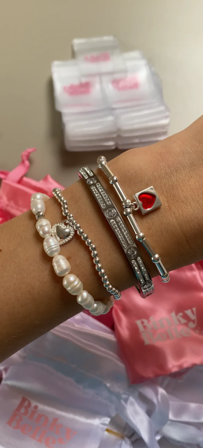 Silver Red Heart Bracelet - Image 3