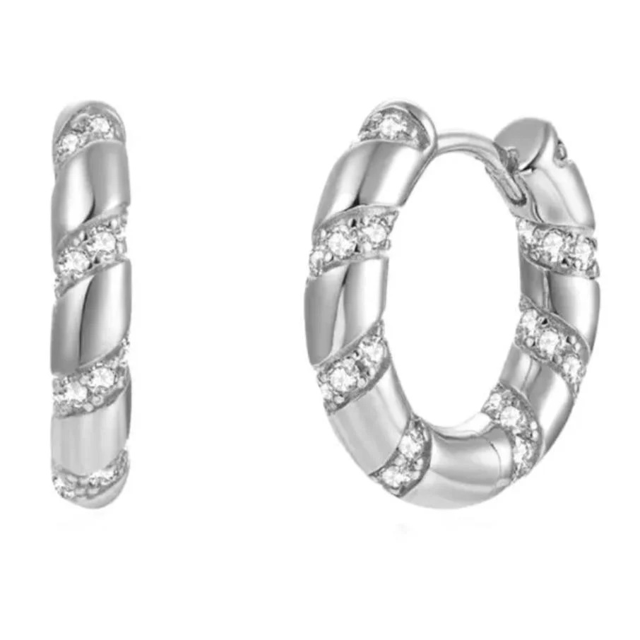 Silver Sasha Sparkly Hoops