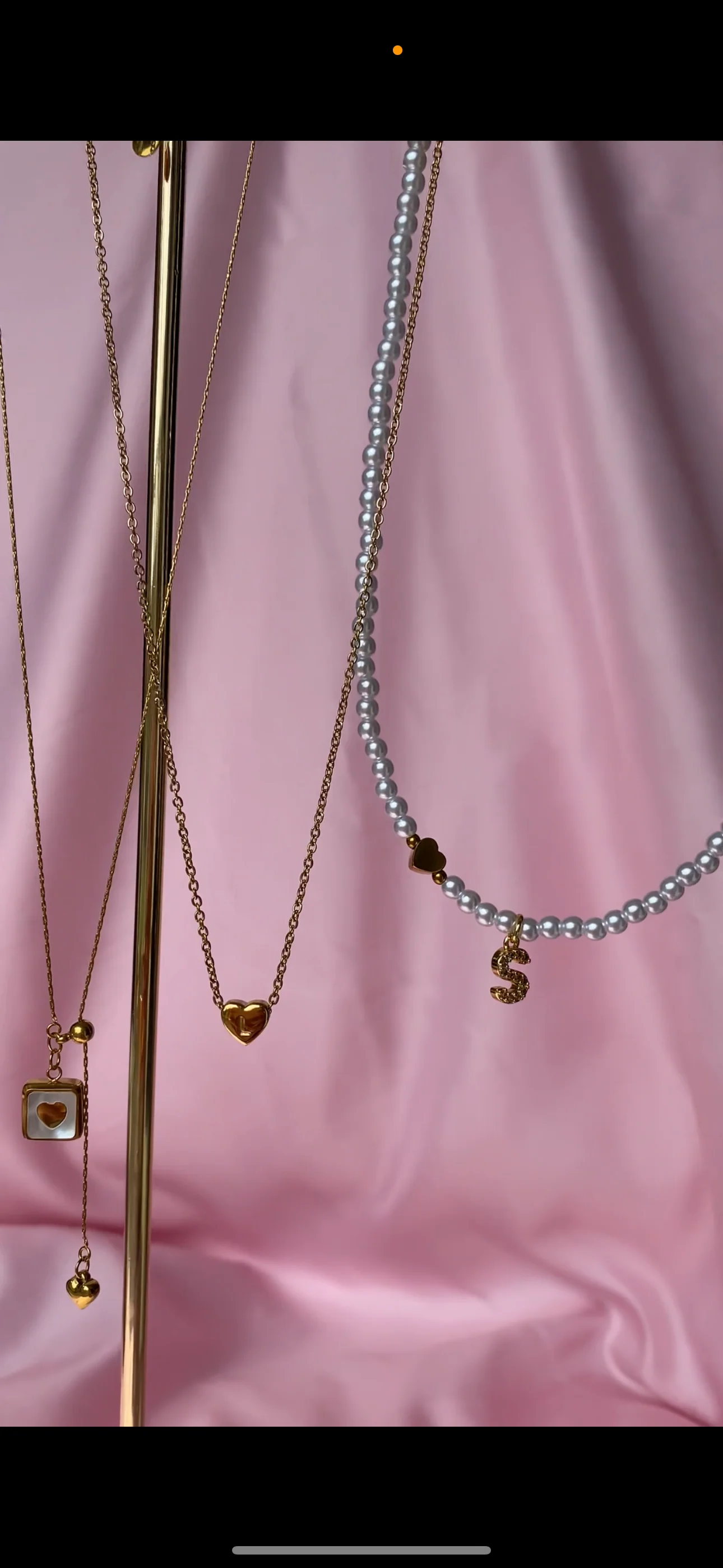 Silver Small Initial Heart Necklace - Image 5