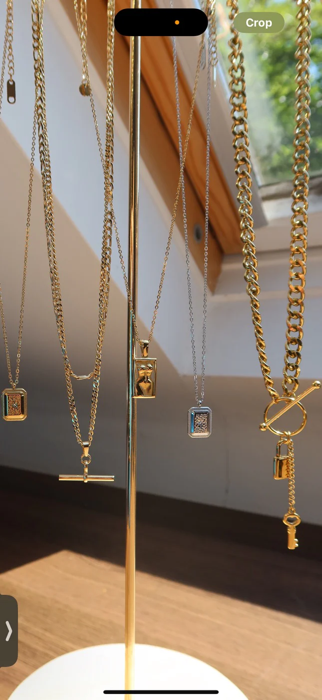 Silver Square Pendant Necklace - Image 2