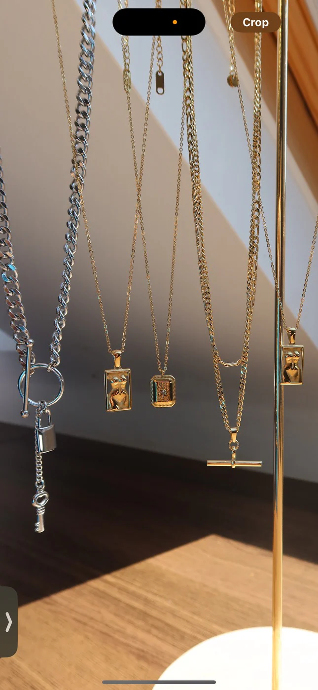 Silver Square Pendant Necklace - Image 3