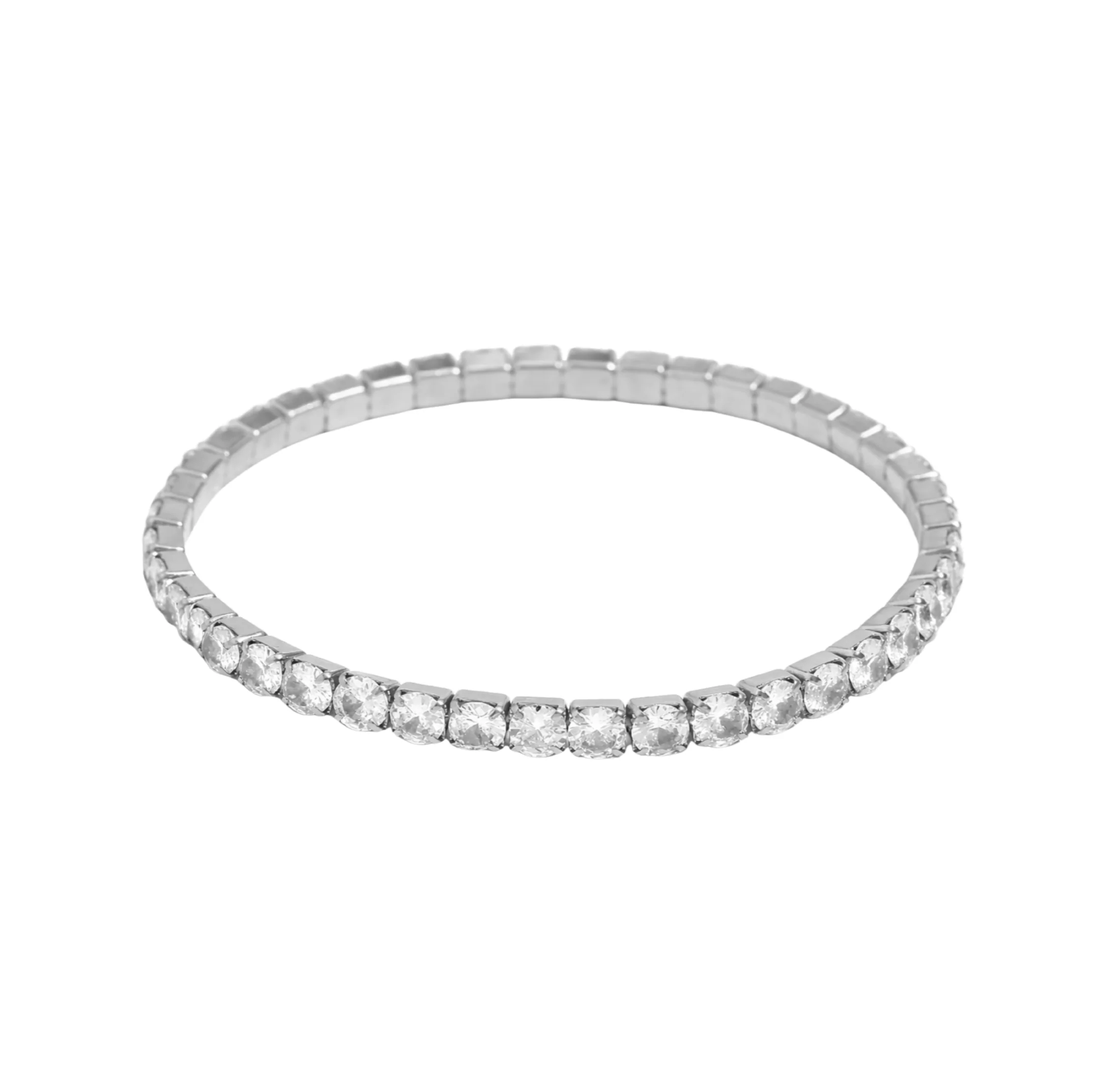 Silver Stretchy Tennis Bracelet