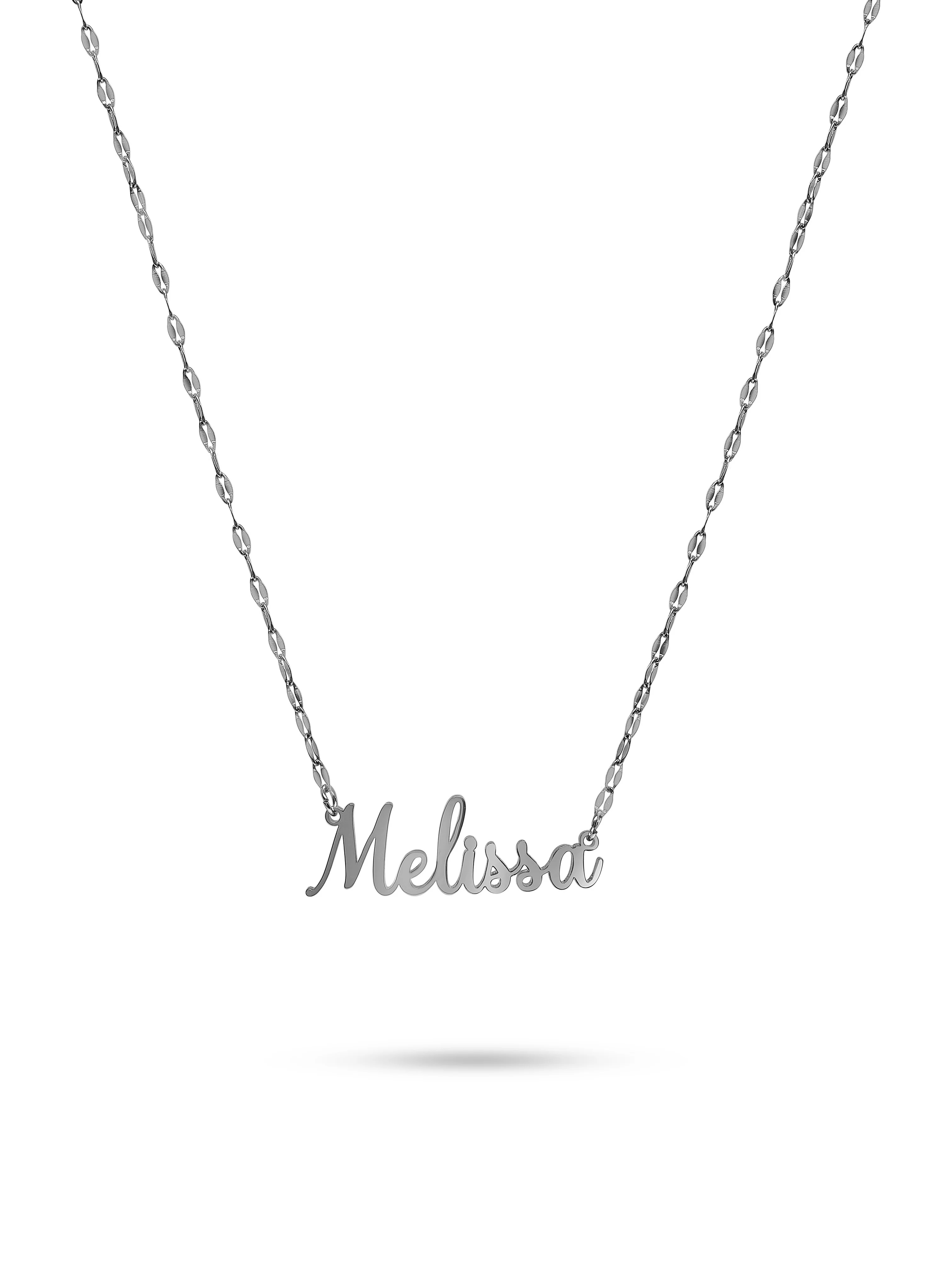 Silver Textured Personalised Name Necklace