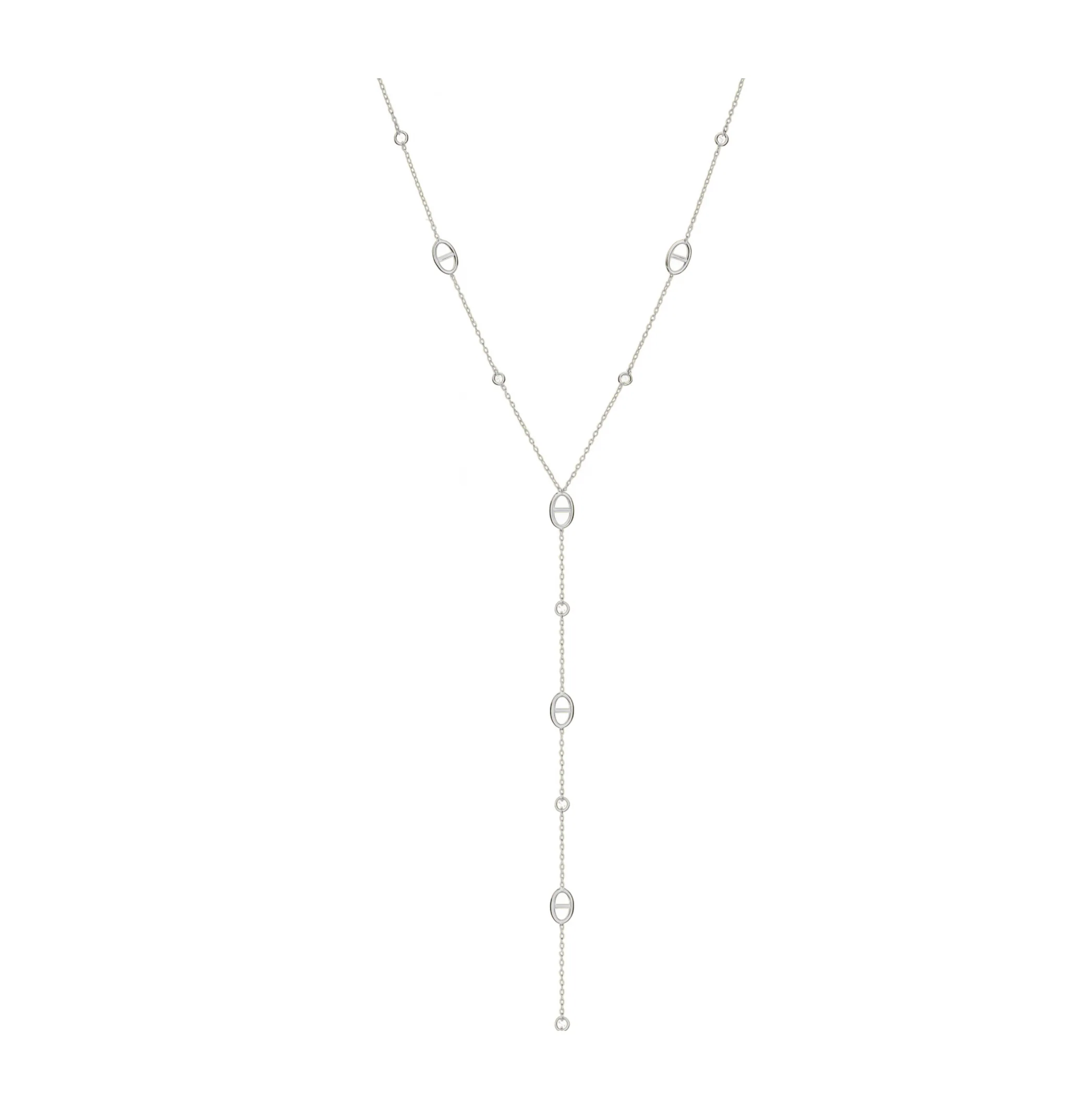 Silver Trendy Y Necklace