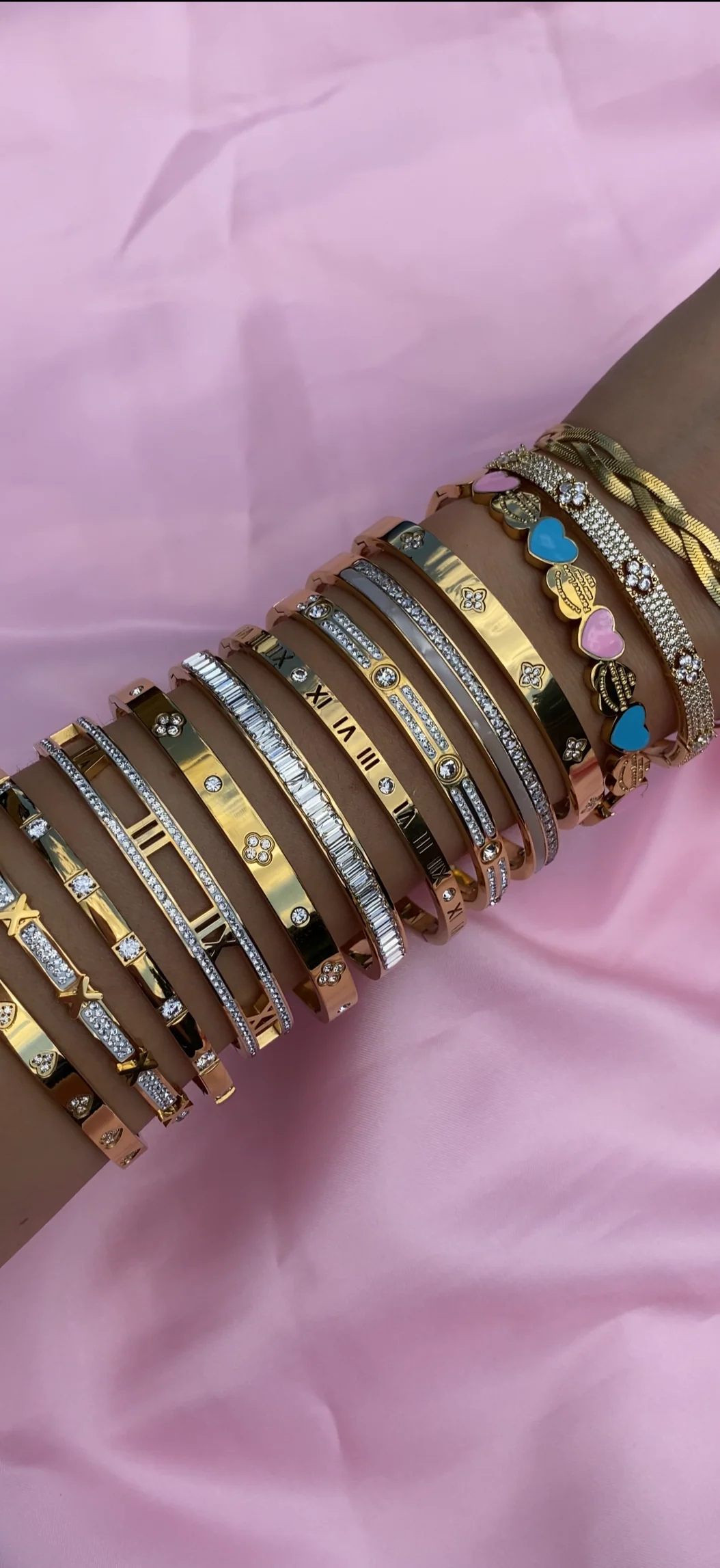Silver Triple Heart Bangle - Image 3