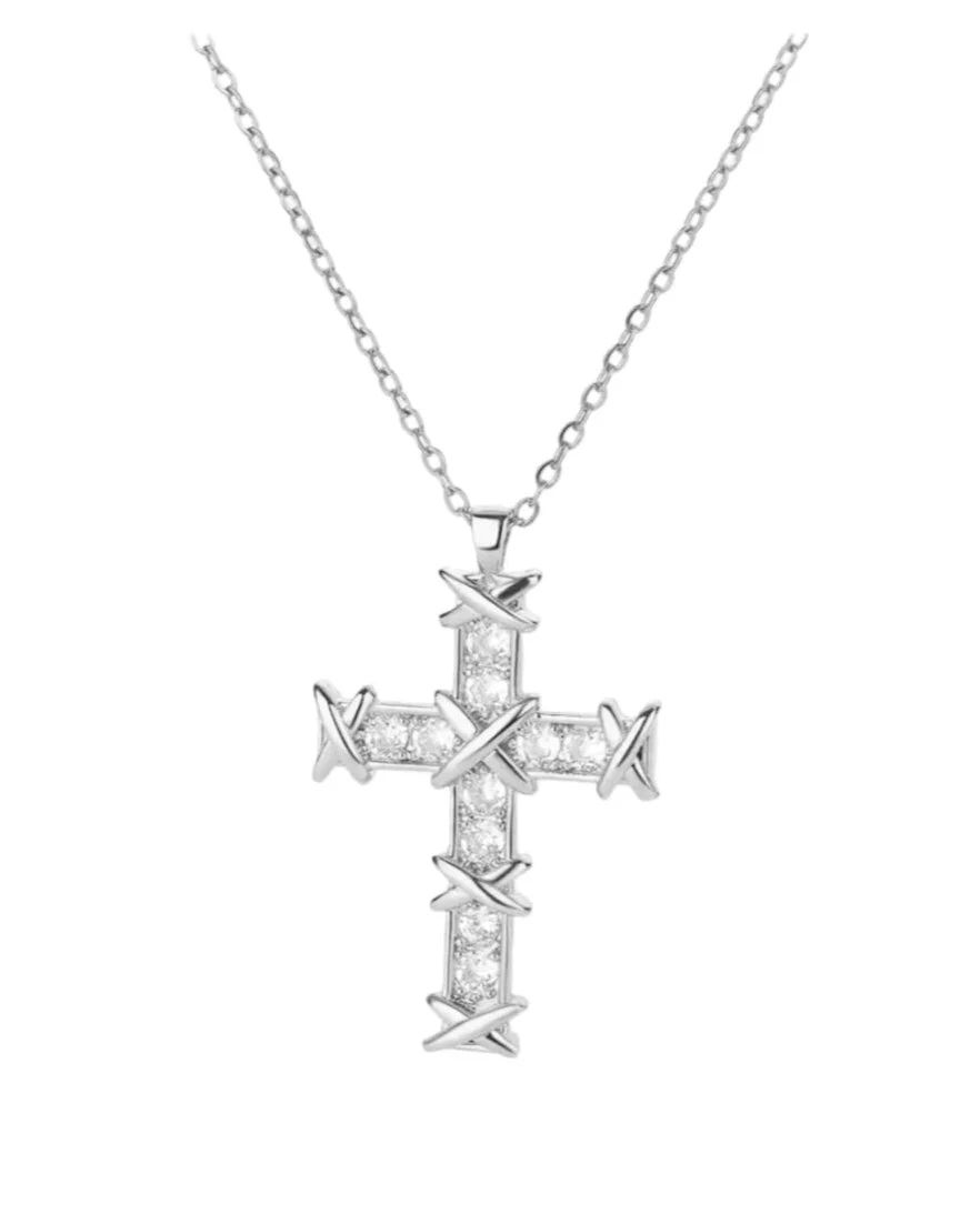 Silver X Cross Necklace