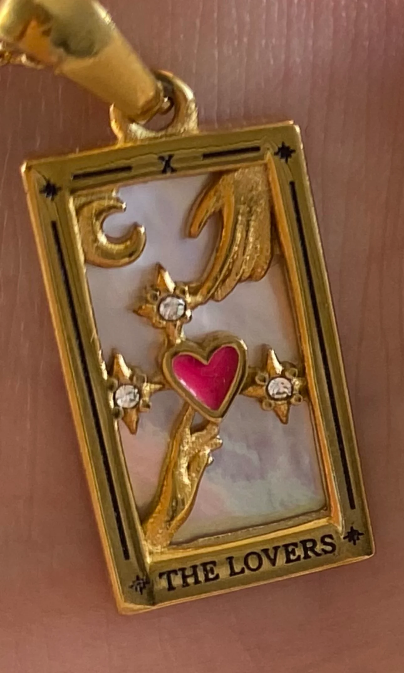 The Lovers Gold Tarot Necklace - Image 3