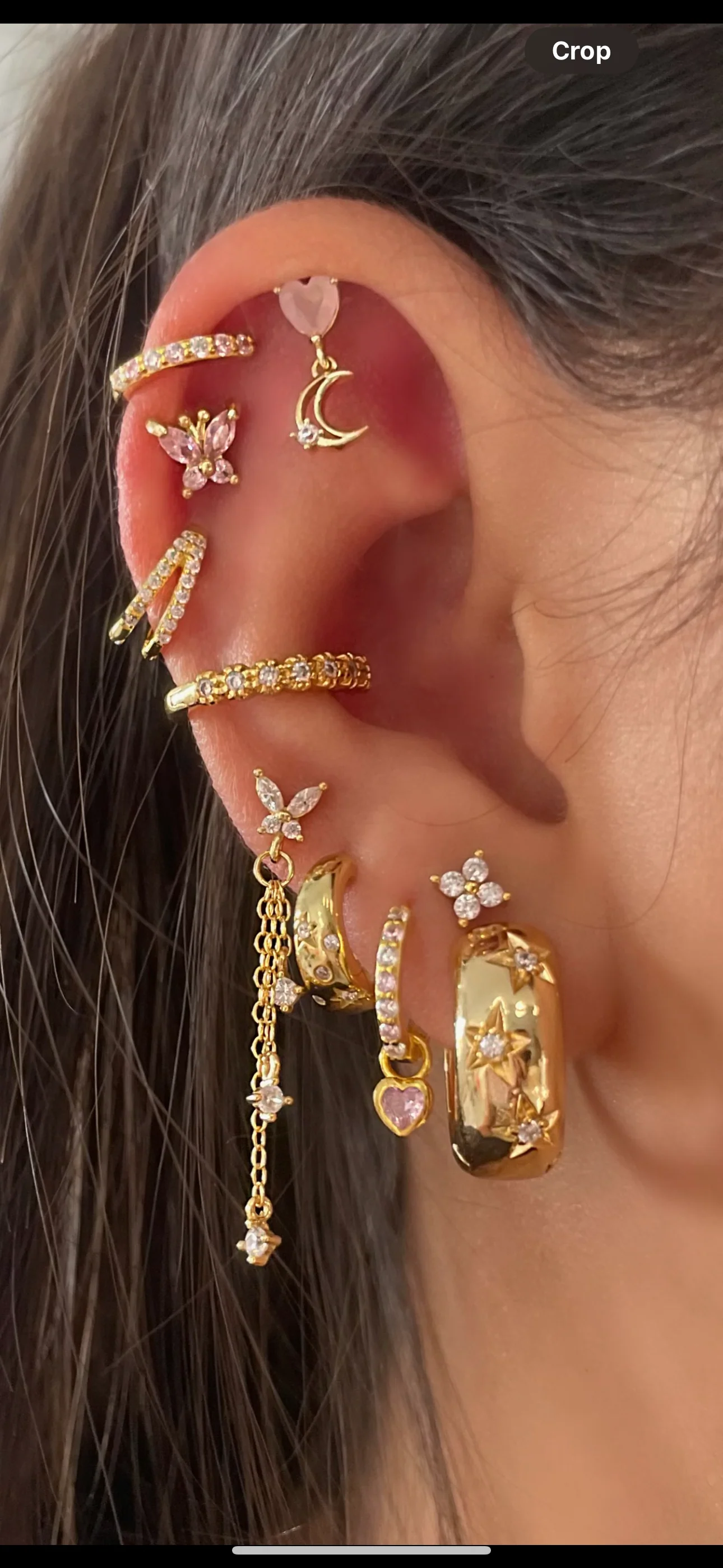 Thick Starry Silver Colourful Hoops - Image 4